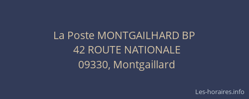 La Poste MONTGAILHARD BP