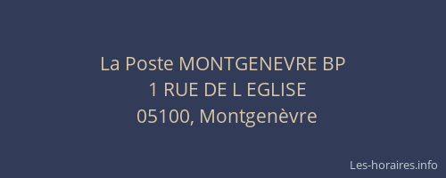 La Poste MONTGENEVRE BP
