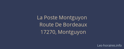 La Poste Montguyon