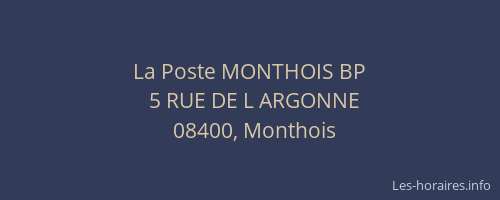 La Poste MONTHOIS BP