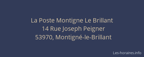 La Poste Montigne Le Brillant