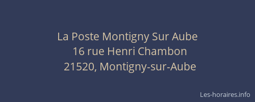 La Poste Montigny Sur Aube