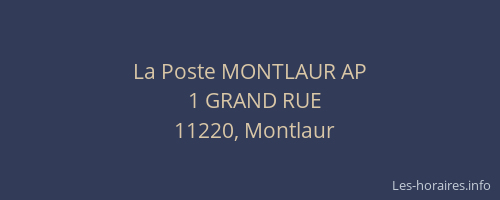 La Poste MONTLAUR AP