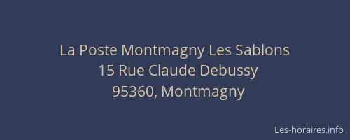 La Poste Montmagny Les Sablons