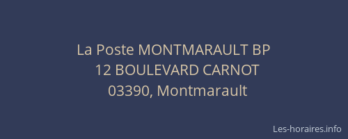 La Poste MONTMARAULT BP