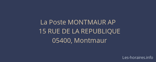 La Poste MONTMAUR AP