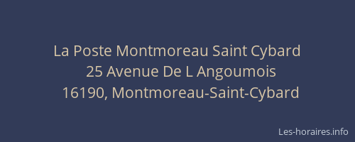 La Poste Montmoreau Saint Cybard