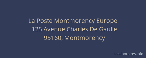 La Poste Montmorency Europe