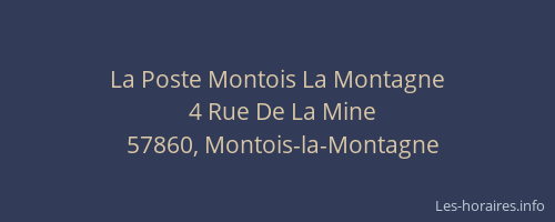 La Poste Montois La Montagne