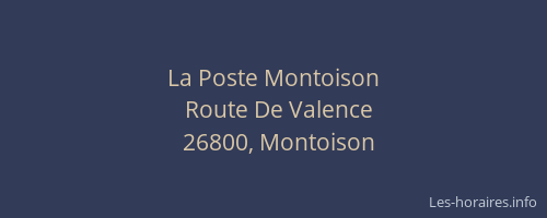 La Poste Montoison