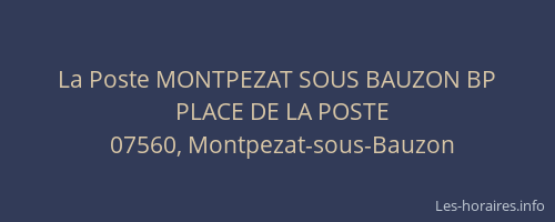 La Poste MONTPEZAT SOUS BAUZON BP