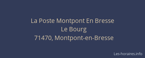 La Poste Montpont En Bresse