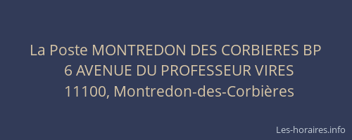 La Poste MONTREDON DES CORBIERES BP