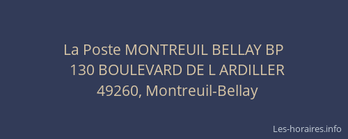 La Poste MONTREUIL BELLAY BP
