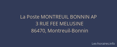 La Poste MONTREUIL BONNIN AP