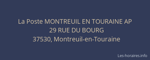 La Poste MONTREUIL EN TOURAINE AP