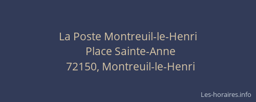 La Poste Montreuil-le-Henri