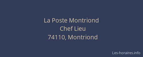 La Poste Montriond