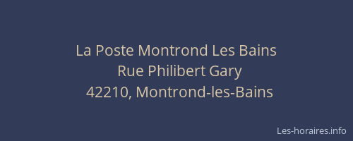 La Poste Montrond Les Bains