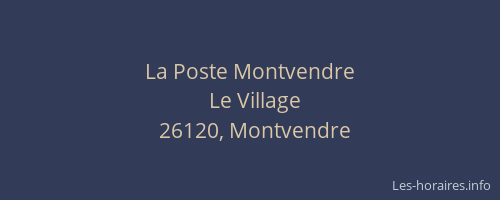 La Poste Montvendre