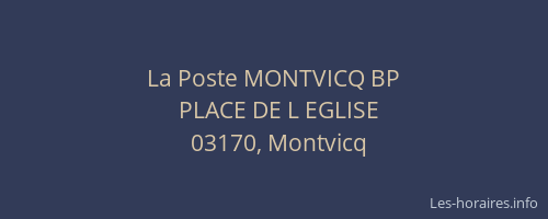 La Poste MONTVICQ BP
