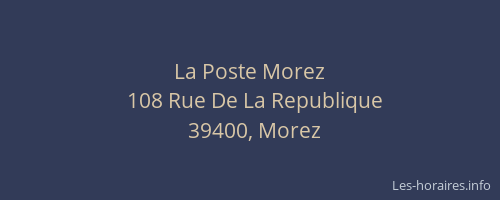 La Poste Morez