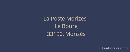 La Poste Morizes