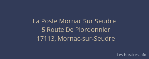 La Poste Mornac Sur Seudre