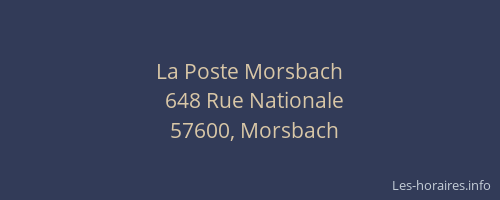 La Poste Morsbach