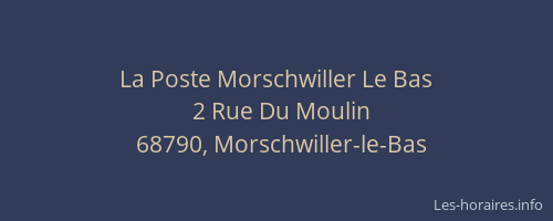 La Poste Morschwiller Le Bas