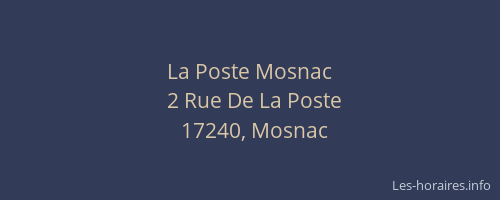 La Poste Mosnac