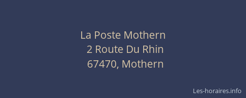 La Poste Mothern