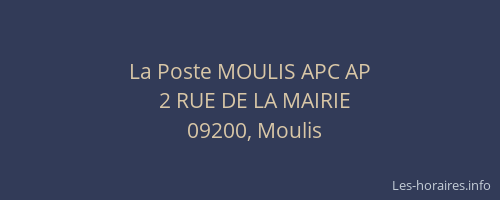 La Poste MOULIS APC AP