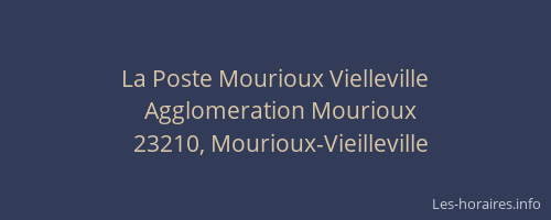 La Poste Mourioux Vielleville