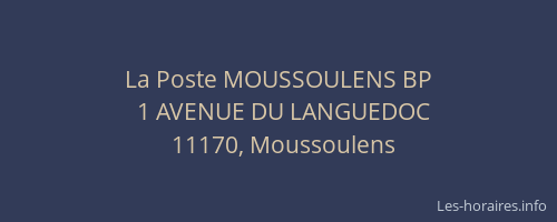 La Poste MOUSSOULENS BP