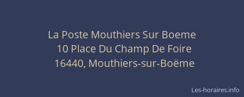 La Poste Mouthiers Sur Boeme
