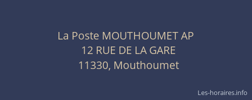 La Poste MOUTHOUMET AP