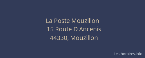La Poste Mouzillon