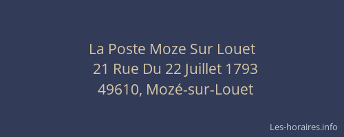 La Poste Moze Sur Louet