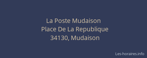 La Poste Mudaison