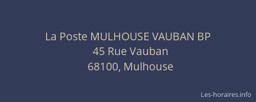 La Poste MULHOUSE VAUBAN BP