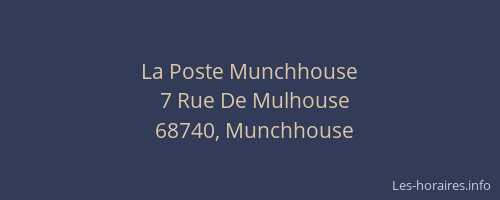 La Poste Munchhouse