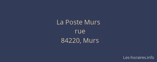 La Poste Murs