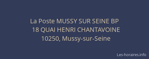 La Poste MUSSY SUR SEINE BP