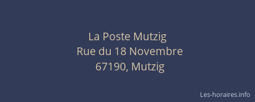 La Poste Mutzig