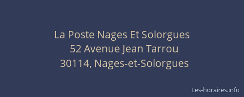 La Poste Nages Et Solorgues