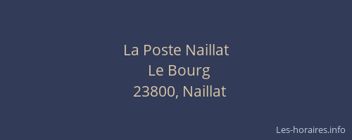La Poste Naillat