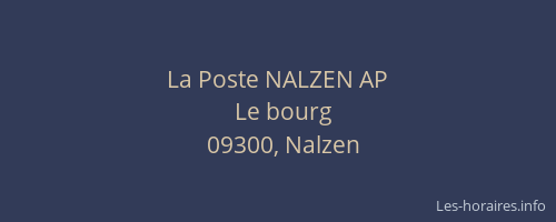 La Poste NALZEN AP