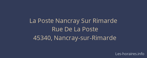 La Poste Nancray Sur Rimarde