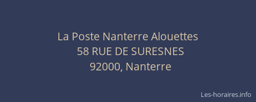 La Poste Nanterre Alouettes